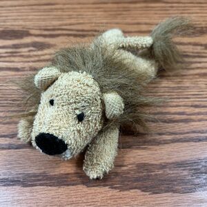 RUSS BERRIE Home Buddies Zulu Tan Lion Bean Bag Plush Toy Terry Cloth Jungle